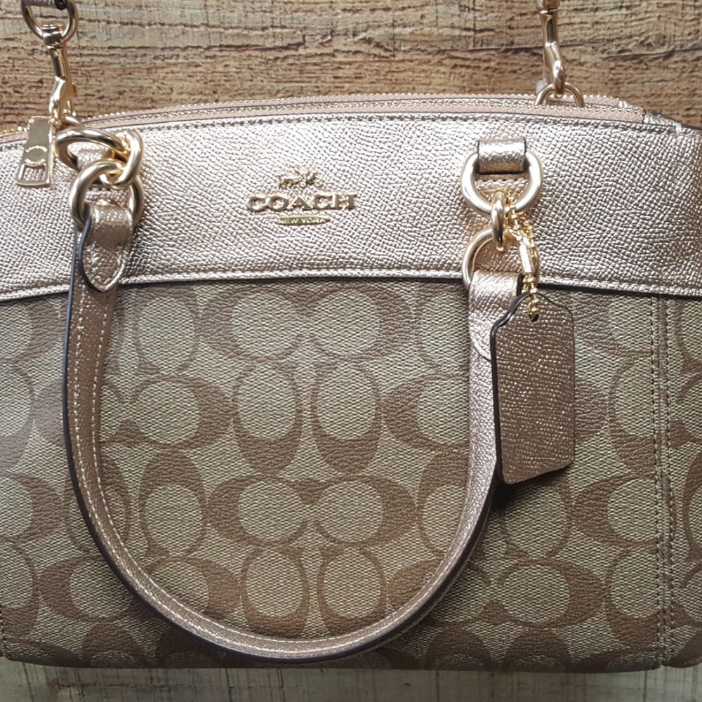 NWT Coach F39521 Signature Crossbody w/ Metallic
